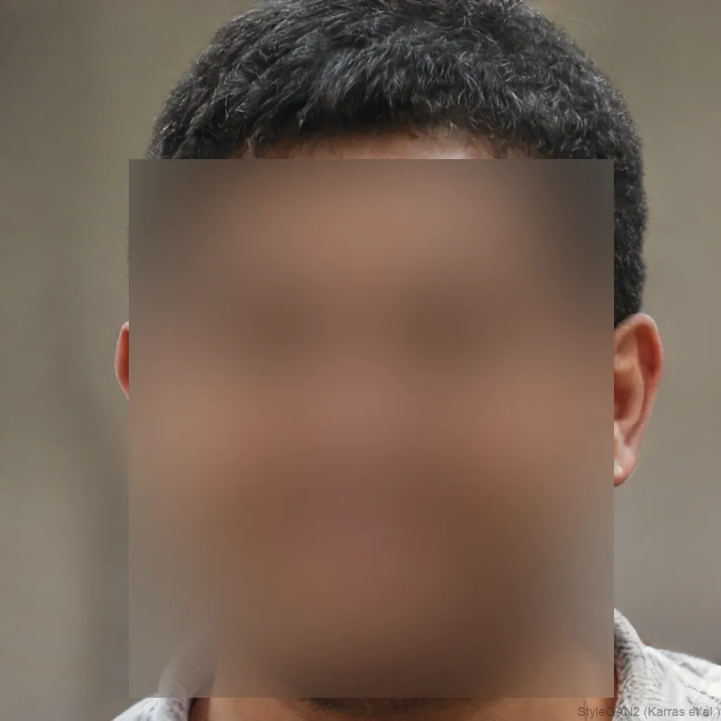 A face blurred in a video frame